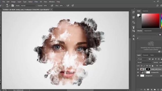 Photoshop CC Tutorial: Smoke Effect Portrait (Brush) | Photoshop Tutorial смотреть онлайн