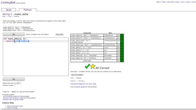 String-1 (make_abba) Python Tutorial || codingbat.com смотреть онлайн