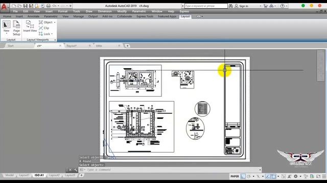 Using The Layout viewports | viewports object | clip | lock | insert viewports | in auto cad 2019 смотреть онлайн