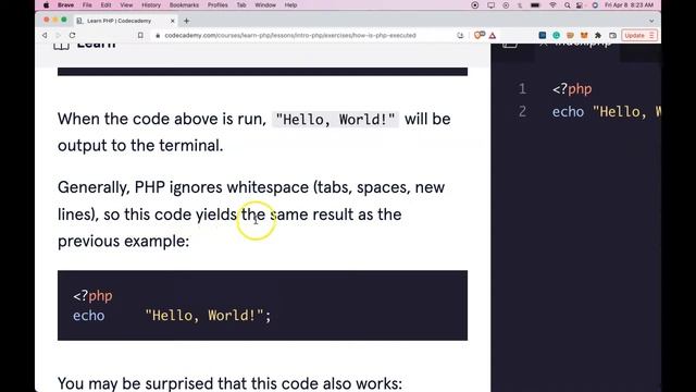 How is PHP Executed, Writing a PHP Script File, Codecademy's Learn PHP, General Purpose Programming смотреть онлайн