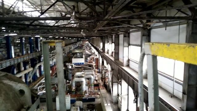 Турбинный цех.вид с мостового крана смотреть онлайн