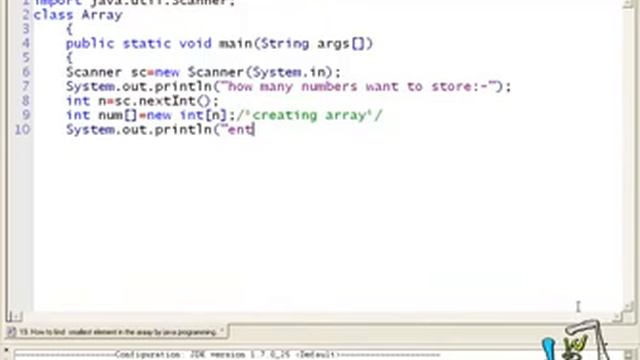 13 How to find smallest element in the araay by java programming смотреть онлайн
