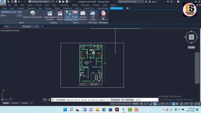 Import File with Correct scale in Autocad || PDF File to Autocad GWG. смотреть онлайн
