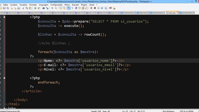 Aula 36 PHP PDO Realizando uma Consulta a Tabela смотреть онлайн