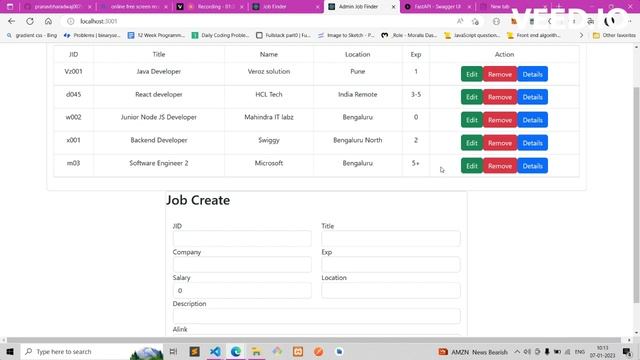 Full stack Job Hunting App | React.js | FastAPI | MongoDB | CURD operations смотреть онлайн