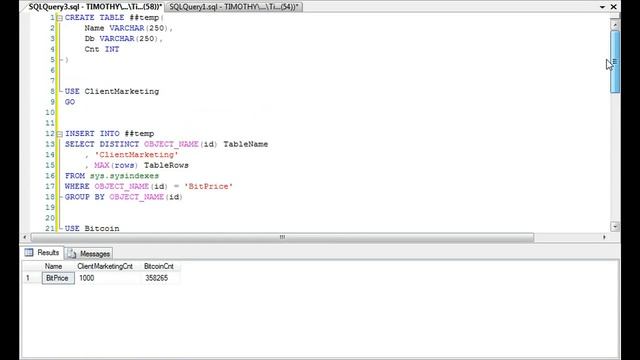 TSQL: Compare Row Counts of Tables смотреть онлайн