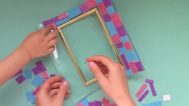 Декор фоторамки глиттерным фоамираном. Идея для творчества с детьми. Мастер класс Photo frame decor смотреть онлайн