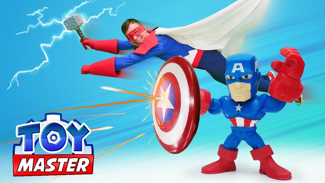 Капитан Америка и Той Мастер защищают базу Супергероев! - Игры битвы онлайн. Видео для мальчиков смотреть онлайн