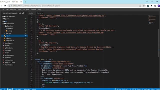 CODING PRACTICE 3 | TECHNOLOGY CARDS | REACT JS | CCBP 4.O | CCBP смотреть онлайн