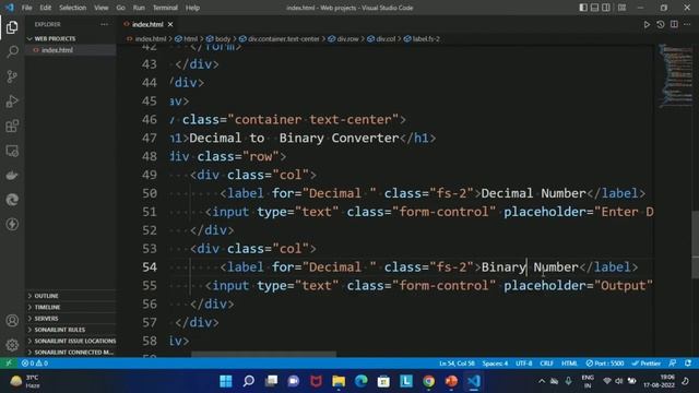 Decimal to binary converter using html css and javascript || web development project смотреть онлайн