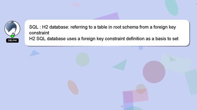 SQL : H2 database: referring to a table in root schema from a foreign key constraint смотреть онлайн
