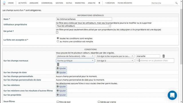 Les vues de listes de Crème CRM смотреть онлайн