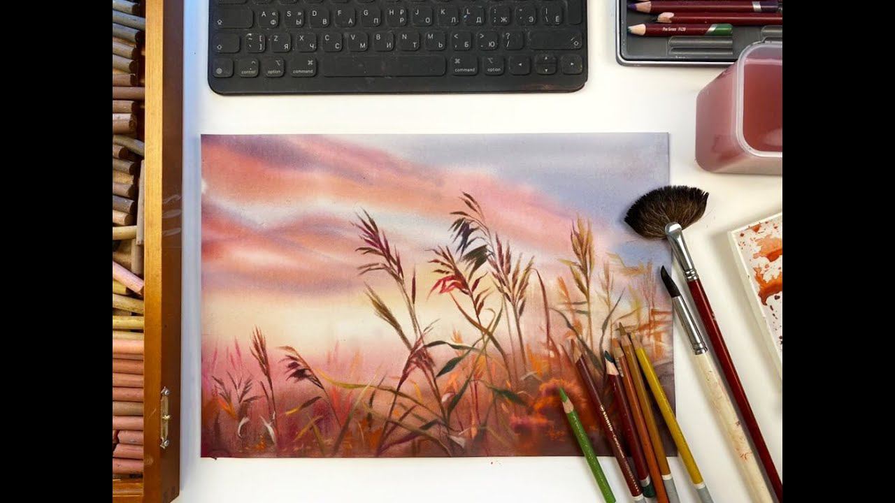 «Полевые травы», мастер-класс по пастельной живописи смотреть онлайн