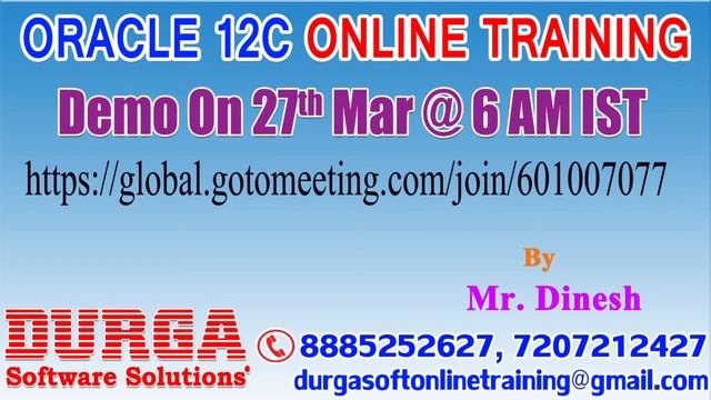 ORACLE 12C Online Training in DURGASOFT смотреть онлайн