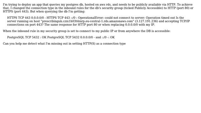 AWS RDS Postgres not accessible via HTTP(S) смотреть онлайн