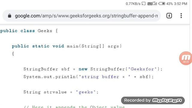 String buffer append () method(1) смотреть онлайн