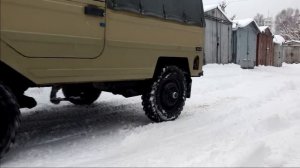 ЛУАЗ на родной резине ИВ-167 по песку и снегу