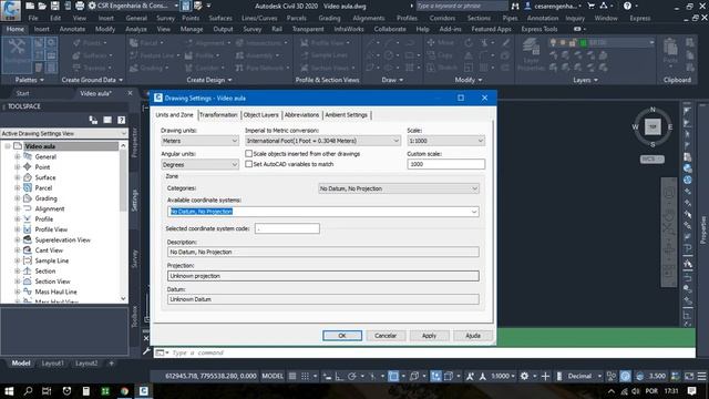 Georreferenciar o GEOLOCATION no AutoCAD Civil 3D 2020 смотреть онлайн