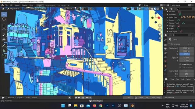 AMD Ryzen 5 5600G Vega 7, 16 GB, Blender 3D Animasi Grease Pencil "Tram Station", Windows 11 смотреть онлайн