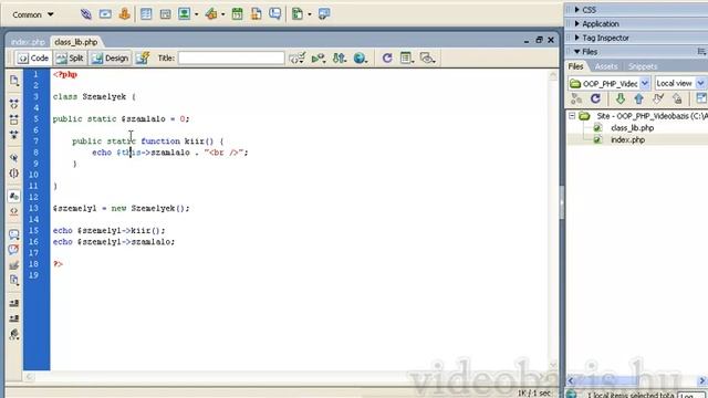 PHP programozás oktatóvideó 4.rész Objektum Orientált Programozás смотреть онлайн