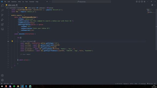 How to create a ROBLOX PROFILE COMMAND using NOBLOX.JS for your server v14 | Ep.8 смотреть онлайн
