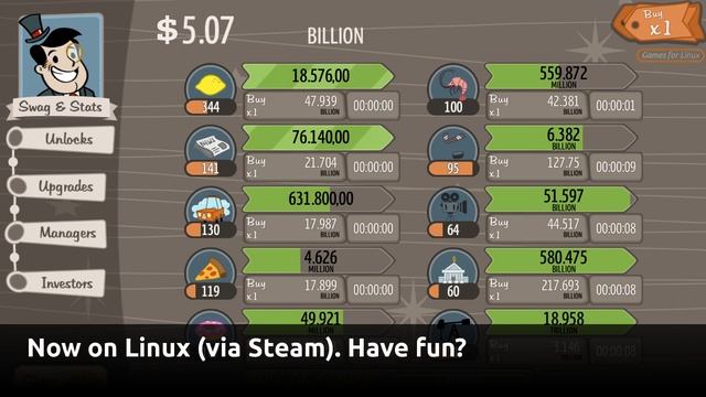 Games for Linux: AdVenture Capitalist смотреть онлайн