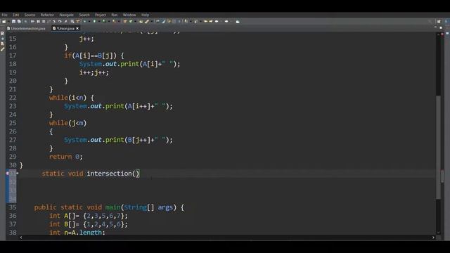 Intersection of two sorted Array | Arrays | Java | GreeksForGeeks смотреть онлайн