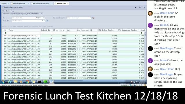 Forensic Lunch Test Kitchen 12/18/18 Syscache and Python смотреть онлайн