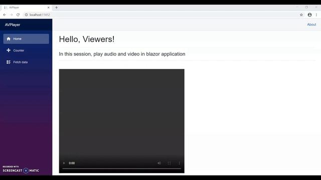 Play Audio And Video Components Using Blazor Application