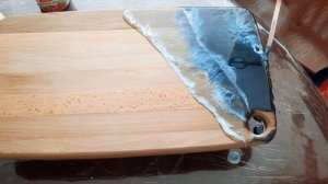 Край доски морем из эпоксидной смолы. Мастер-класс подробно.