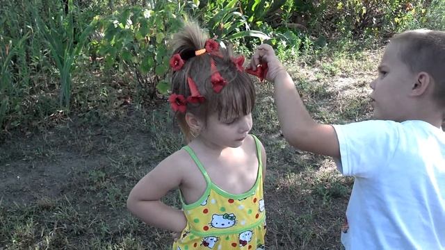 Прическа для девочки из цветов. смотреть онлайн