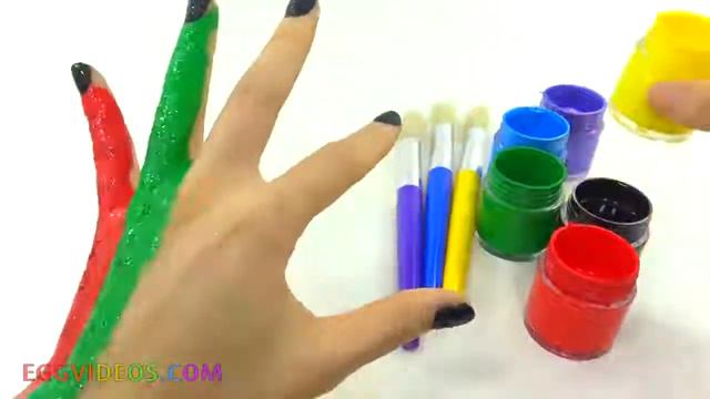 Learn Colours для детей Body Paint Finger Семейная песня Детские стишки Обучающие видео смотреть онлайн