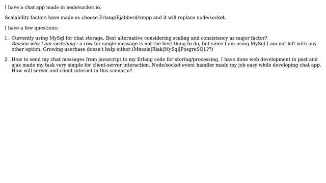 Software Engineering: Erlang Chat App Design?