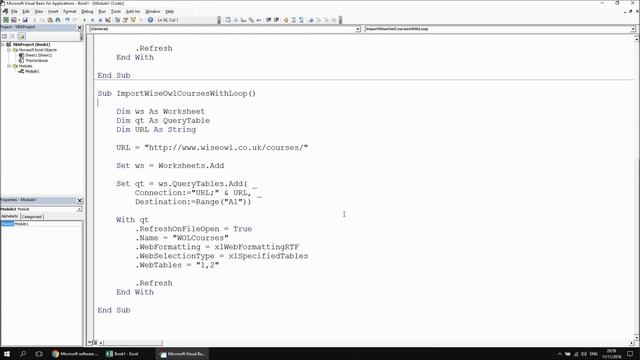 Excel VBA Introduction Part 46 - Querying Web Pages using Query Tables смотреть онлайн