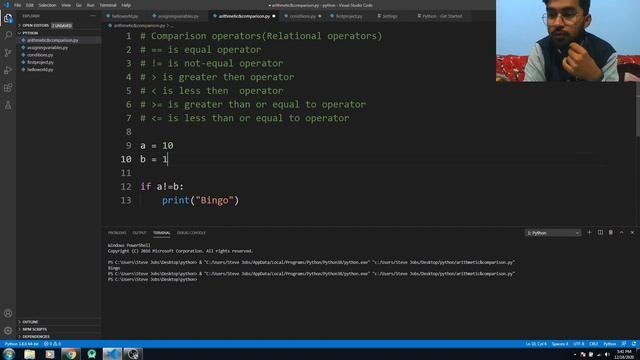 Relational Or Comparison Operators In Python || Python Tutorials for beginners смотреть онлайн