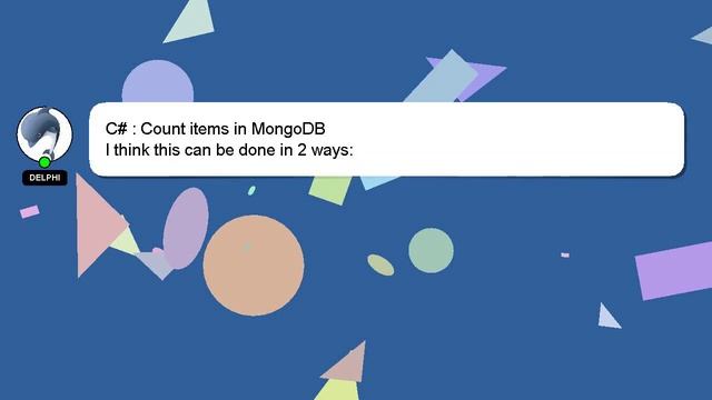 C# : Count items in MongoDB смотреть онлайн
