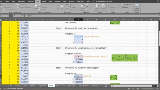Excel - Welch One-Way ANOVA смотреть онлайн