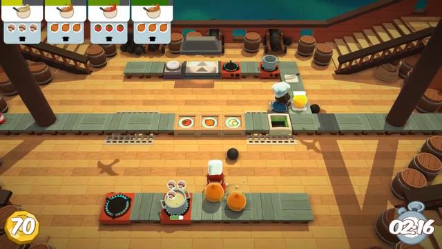 Overcooked Gameplay CO-OP 2 player level 6-1 Complete 3 stars (PC) смотреть онлайн