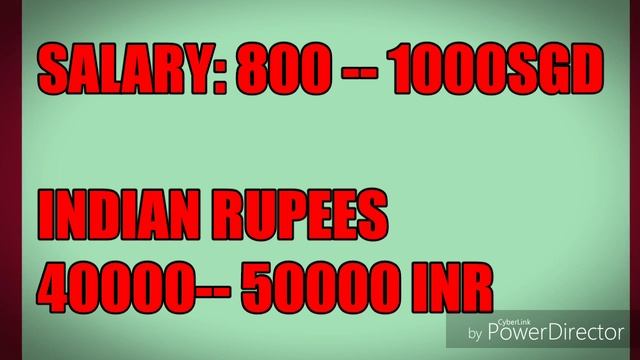 Job in Singapore , salary 800 to 1000 SGD(40000 to 50000inr) смотреть онлайн