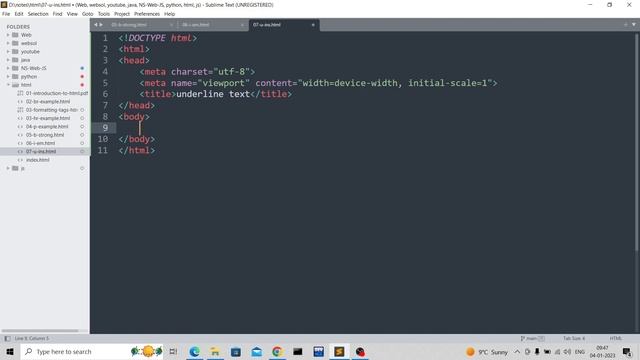 u tag in html смотреть онлайн