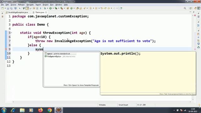 Creating Custom Exception(User Defined Exception) Using Throw Keyword|| Java Tutorials || #corejava смотреть онлайн