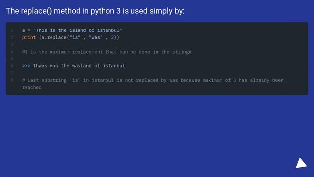 How to use string.replace() in python 3.x смотреть онлайн