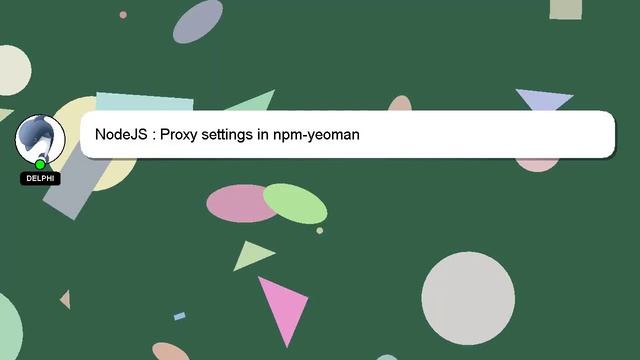NodeJS : Proxy settings in npm-yeoman смотреть онлайн