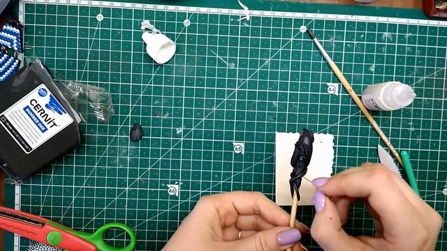 Заколка для волос из полимерной глины с натуральным камнем.Аметист смотреть онлайн