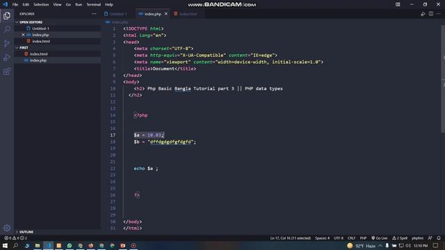 Php basic bangla tutorial part 4 Data types смотреть онлайн