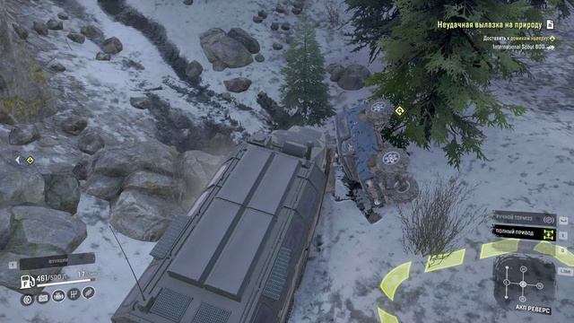 SnowRunner. Юкон. Подтопленные предгорья. Поручение "Неудачная вылазка на природу.". смотреть онлайн