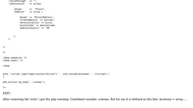 Wordpress: How to write PHP array to render JSON-LD Markup for Job Postings, with ACF? смотреть онлайн