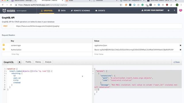 Hasura + Auth0 tutorial including multi-role setup and testing/debugging with jwt.io. смотреть онлайн