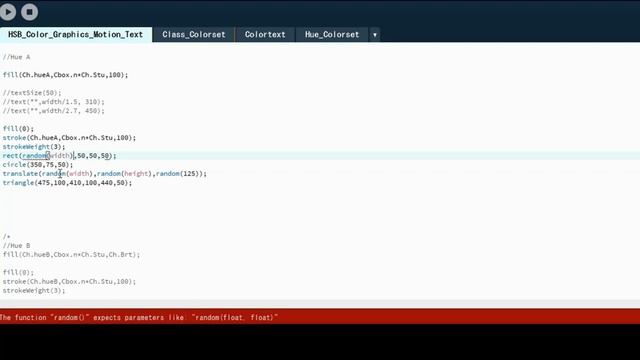 HSB_Color_Graphics_Motion_Text by Java Script of Processing смотреть онлайн