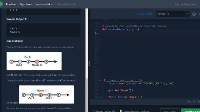 26 - Cats and a Mouse | Implementation | Hackerrank Solution | Python смотреть онлайн